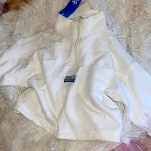 White cropped adidas hoodie